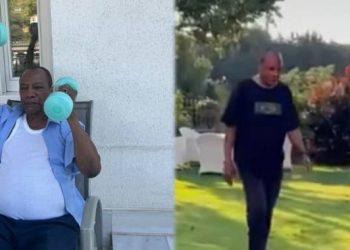 Alpha Condé réapparaît en pleine forme entre musculation et footing